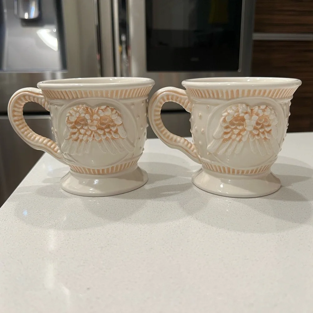 Vintage 2002 It's a Wonderful Life Mugs Angel Wings Christmas - Picture 5 of 9